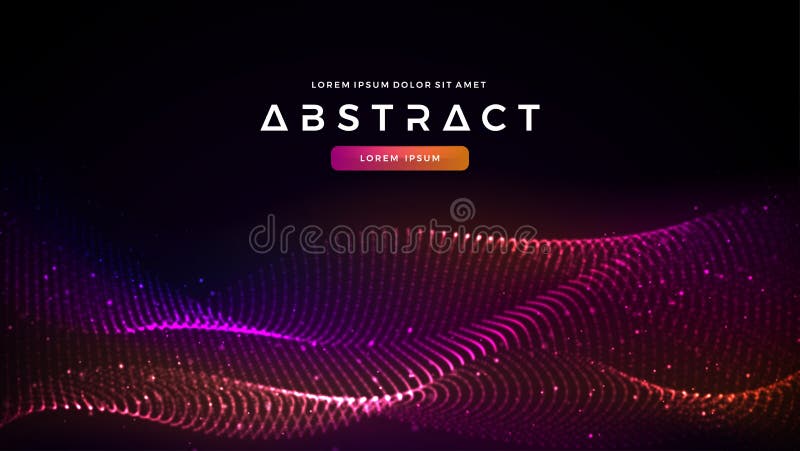 Dynamic abstract liquid flow particles background. Shining abstract particle flow background. Futuristic background with dots stock illustration