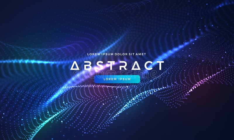 Dynamic abstract liquid flow particles background. Shining abstract particle flow background. Futuristic background with dots vector illustration