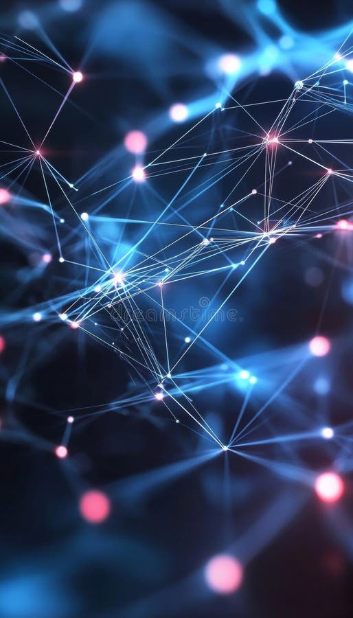 Dynamic abstract network design showcasing data connections for technology business themes stock illustration