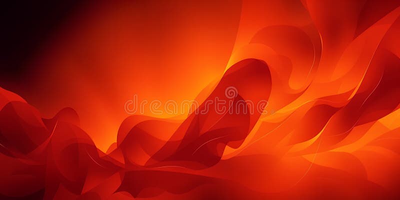 A dynamic abstract rendering of flowing orange and red fabric with soft lighting effects stock illustration