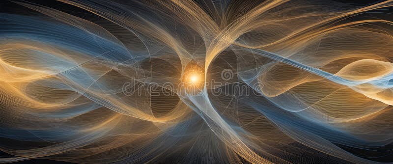 A dynamic, abstract representation of interconnected business concepts, showcasing the fusion of ideas, innovation, and growth as royalty free illustration