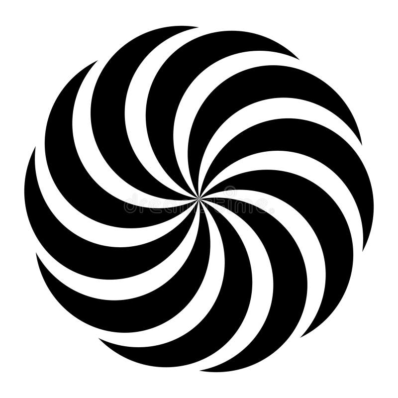 Dynamic, abstract spiral illusion creating a sense of motion and depth vector illustration