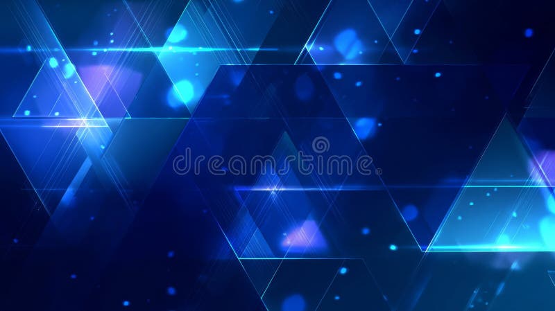 Dynamic abstract technology background with blue triangles and geometric patterns for corporate use royalty free illustration