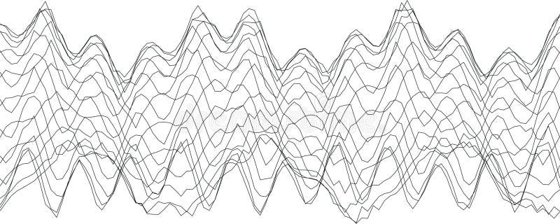 Dynamic abstract wave of geometric lines for modern art design royalty free illustration