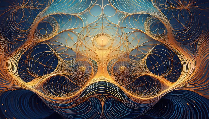 Dynamic Abstraction An Intricate Network of Lines and Shapes Swirling in a Mesmerizing Visual Symphony, Evoking Emotions of vector illustration