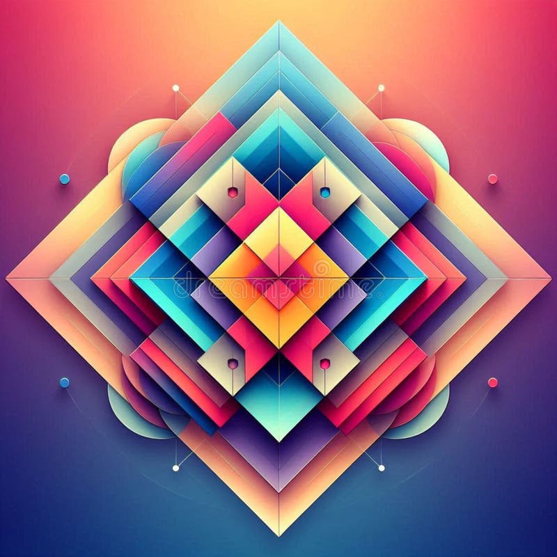 Dynamic arrangement of colorful squares in an abstract geometric design vector illustration