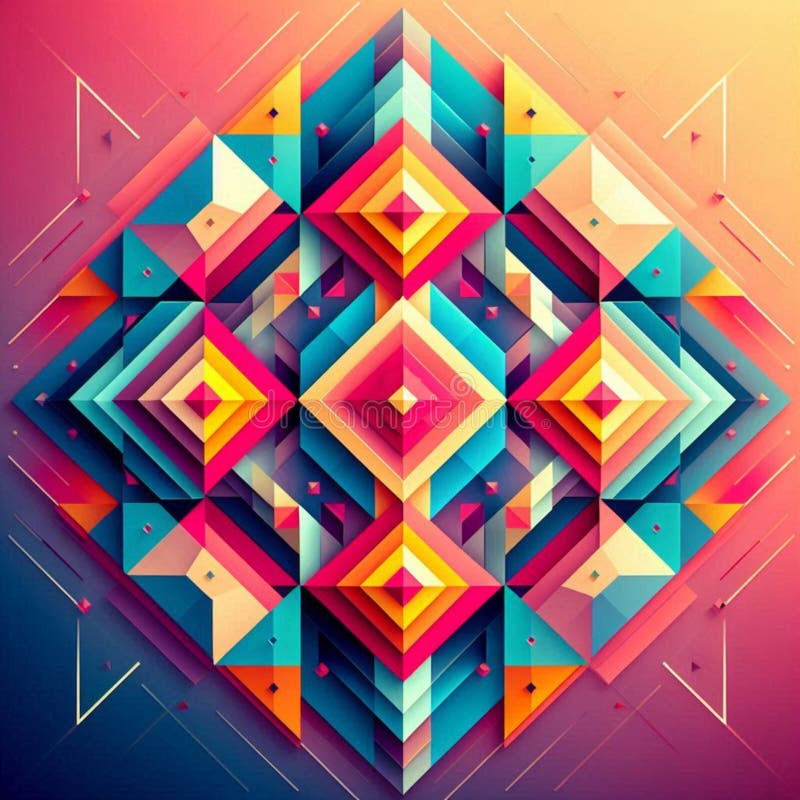 Dynamic arrangement of colorful squares in an abstract geometric design vector illustration