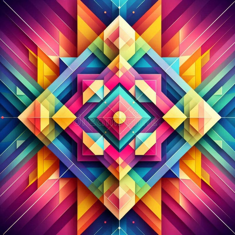 Dynamic arrangement of colorful squares in an abstract geometric design vector illustration