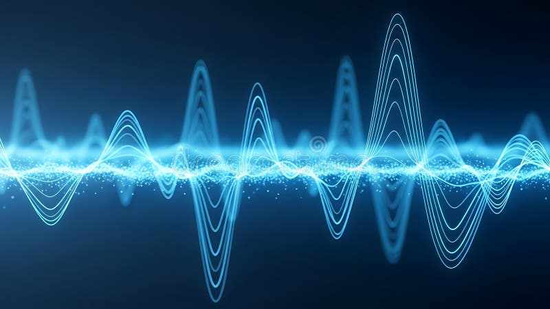Dynamic Audio Waveform Visualization Blue Energy Pulse Sound Spectrum Background vector illustration