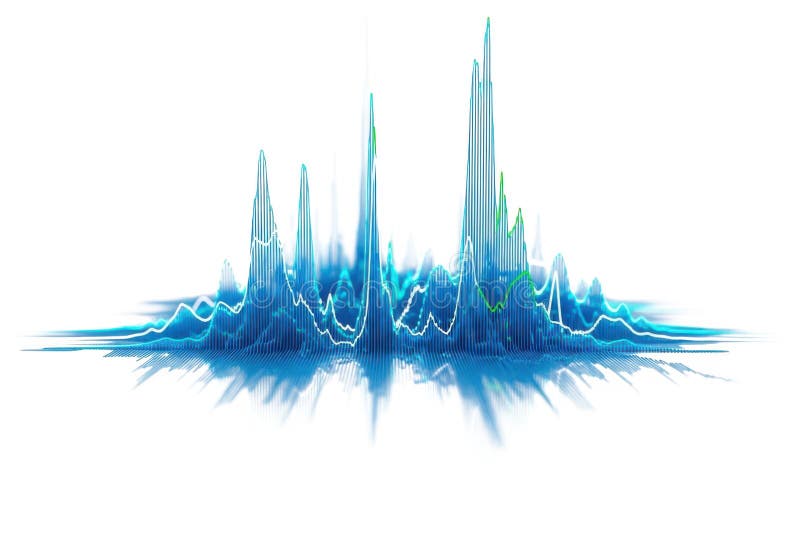 Dynamic audio waveform visualization with vibrant blue glow, perfect for music apps vector illustration