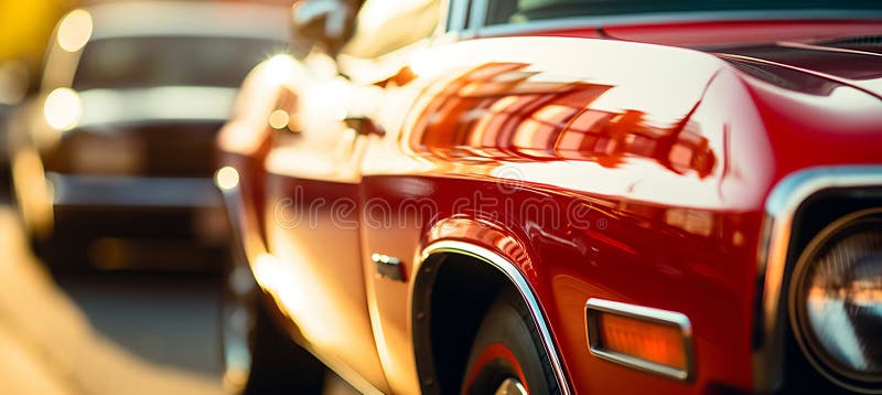 Dynamic automotive inspired backdrop with enhanced blurred bokeh and stylish chrome details