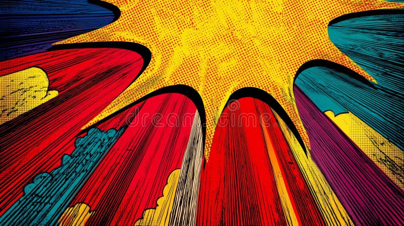 Dynamic Burst of Colorful Comic Explosion royalty free illustration
