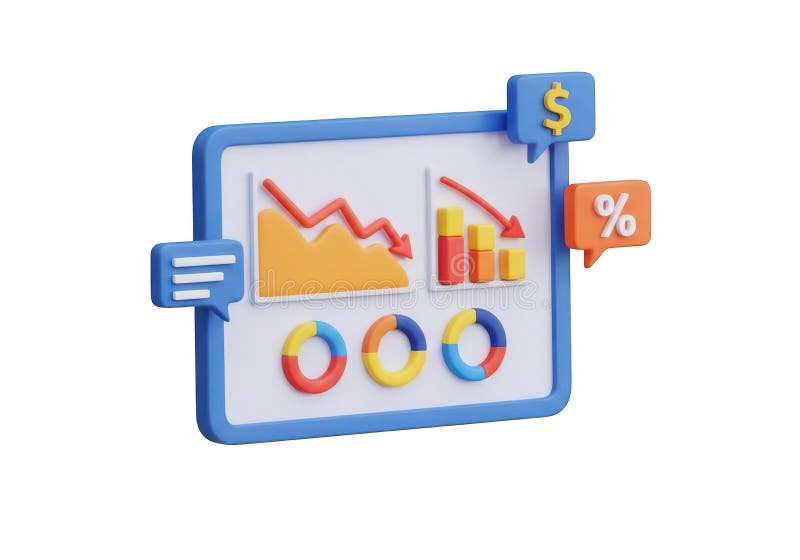 Dynamic business analytics dashboard showing financial growth and data insights royalty free illustration