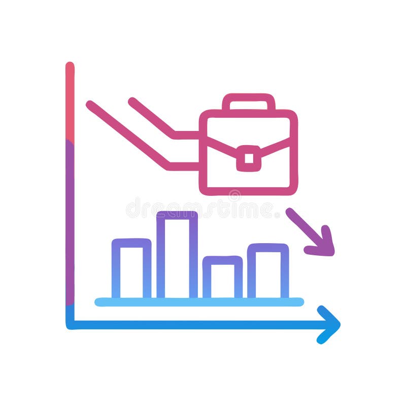 Dynamic Business Decline Icon vector illustration