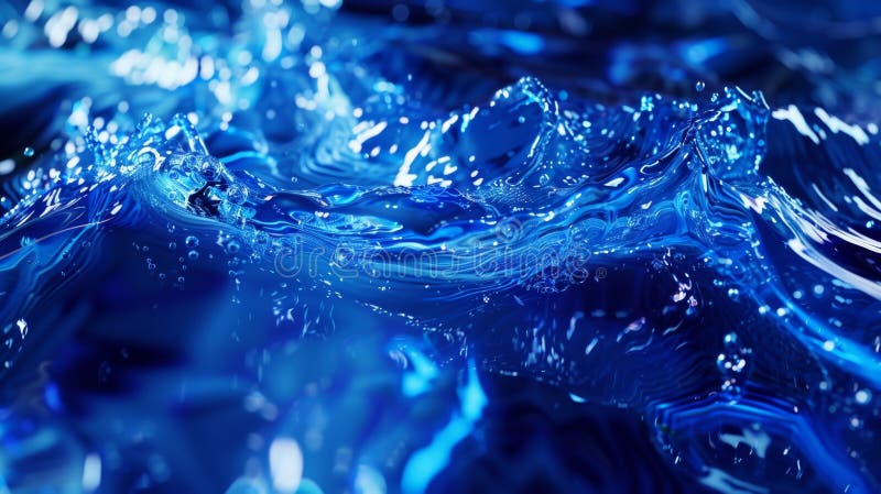 A dynamic closeup of a sapphire blue liquid splash showcasing the intricate waves and ripples it creates with its royalty free stock images