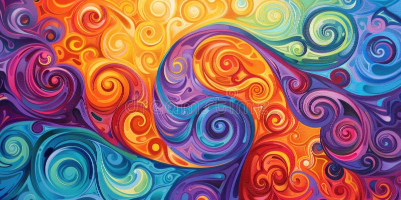 Vibrant, swirling abstract art featuring dynamic colors and mesmerizing patterns AIG62. Dynamic and colorful abstract art featuring vibrant swirls and patterns that create a visually stunning effect. AIG62 AI generated