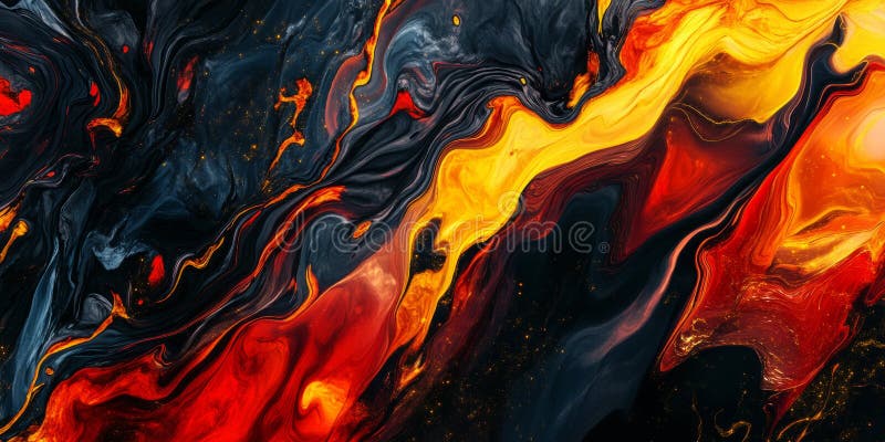 A dynamic, colorful abstract background featuring streaks of molten lava. The flowing streams of royalty free stock photo
