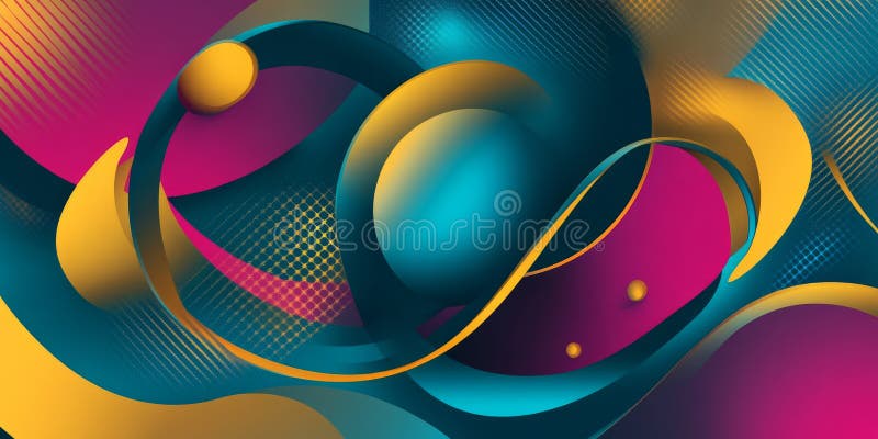 A dynamic, colorful abstract background filled with geometric shapes and fluid patterns. Bright stock photos