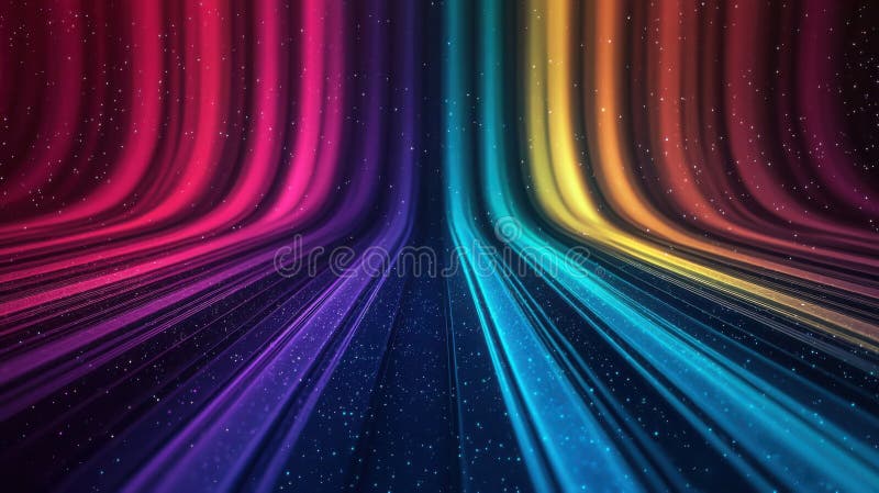 Dynamic Colorful Abstract Background with Glowing Lines and Stars royalty free stock image