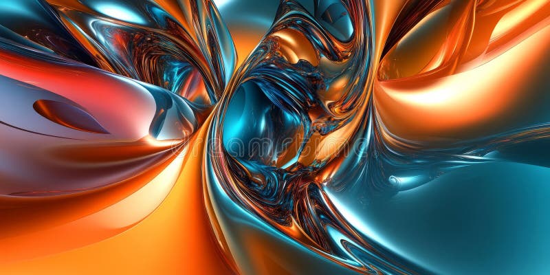 A dynamic, colorful abstract background inspired by liquid metal. The glossy, flowing surface royalty free stock photo