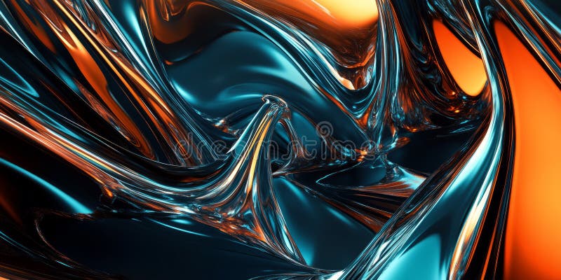 A dynamic, colorful abstract background inspired by liquid metal. The glossy, flowing surface royalty free stock image