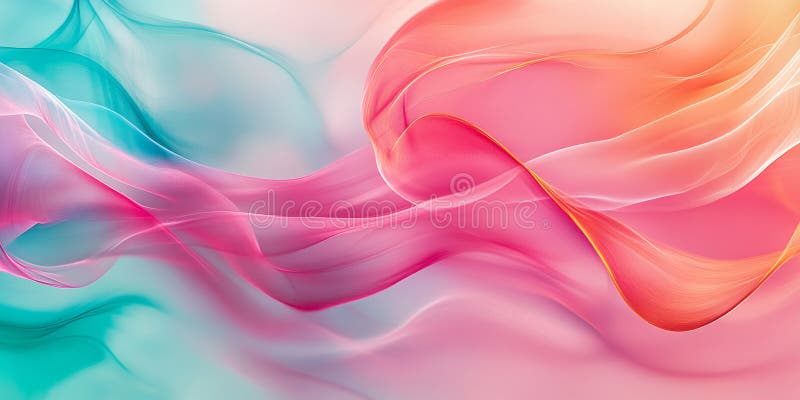A dynamic, colorful abstract background of overlapping translucent waves in shades of coral royalty free stock photos