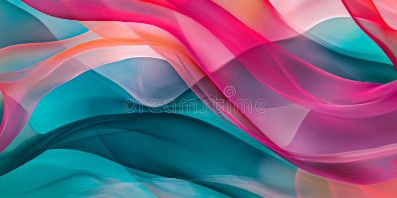 A dynamic, colorful abstract background of overlapping translucent waves in shades of coral royalty free stock photography