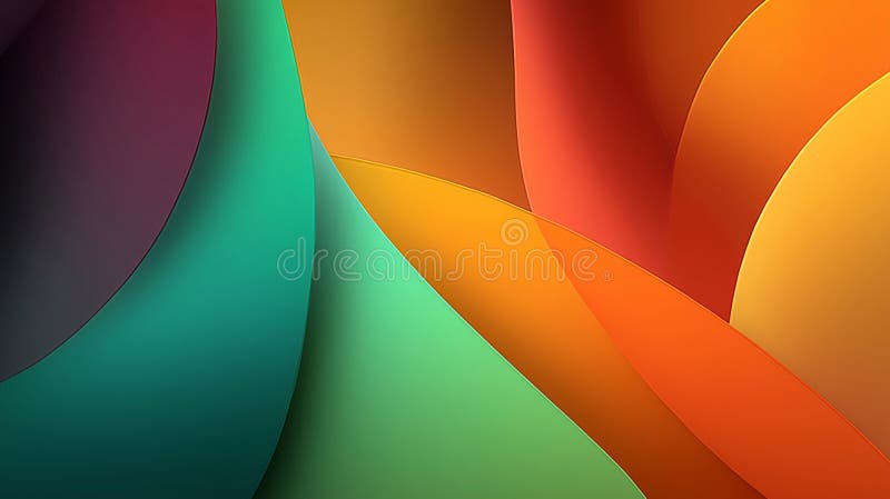 Dynamic colorful abstract curves in smooth flow stock images