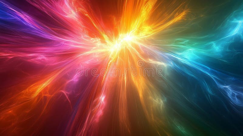 Dynamic Colorful Light Explosion in Abstract Art Form royalty free illustration