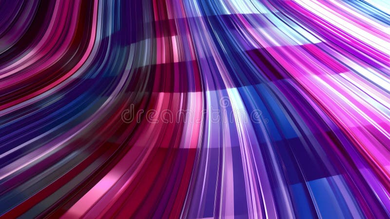 Dynamic colorful lines intersecting, forming geometric pattern representing technological movement and contemporary stock photo