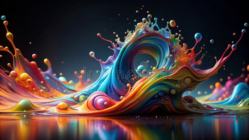 Dynamic colorful liquid swirling in a vibrant explosion of hues. Generative AI royalty free stock photography