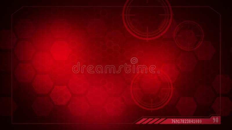 Hexagon roșu colorat dinamic cu fundal concept de conexiune digitală. cadru animat abstract stock illustration