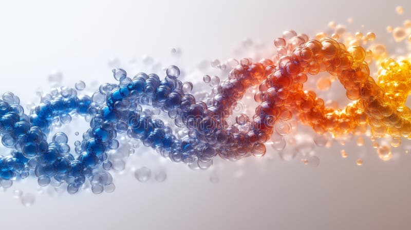 Dynamic and Colorful Representation of DNA Molecular Structures stock images