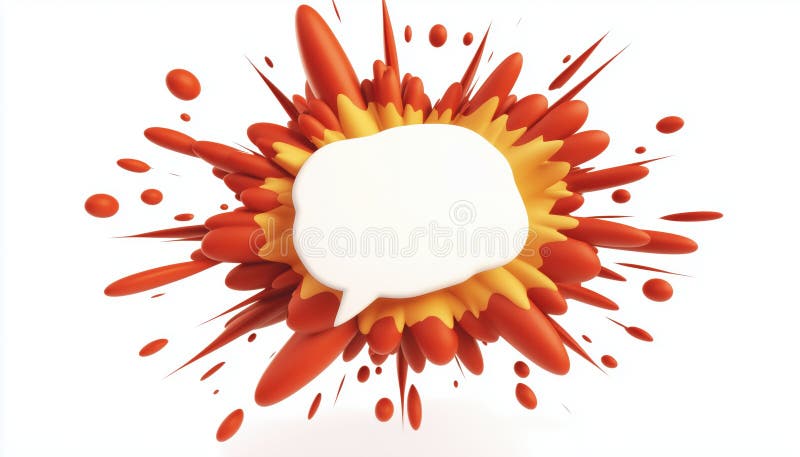Dynamic Comic Speech Bubble With Energetic Bursting Effect vector illustration