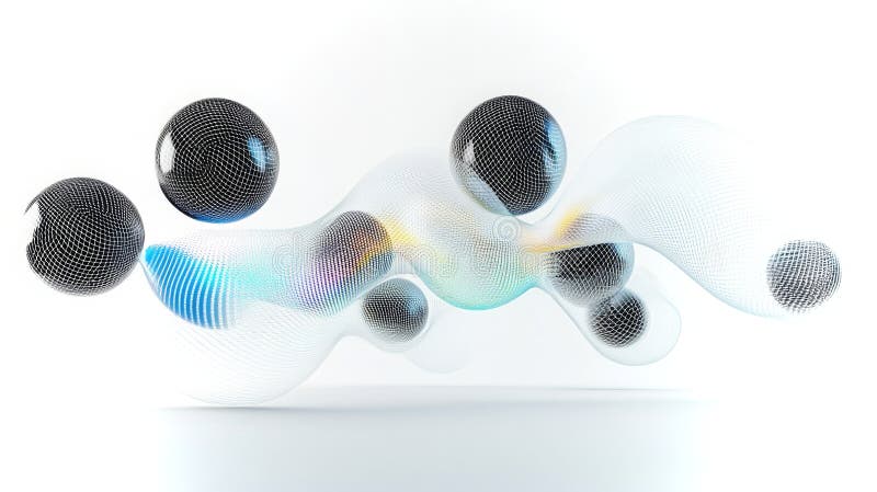 Dynamic composition of particles and flowing lines in a 4K visual representation royalty free stock images