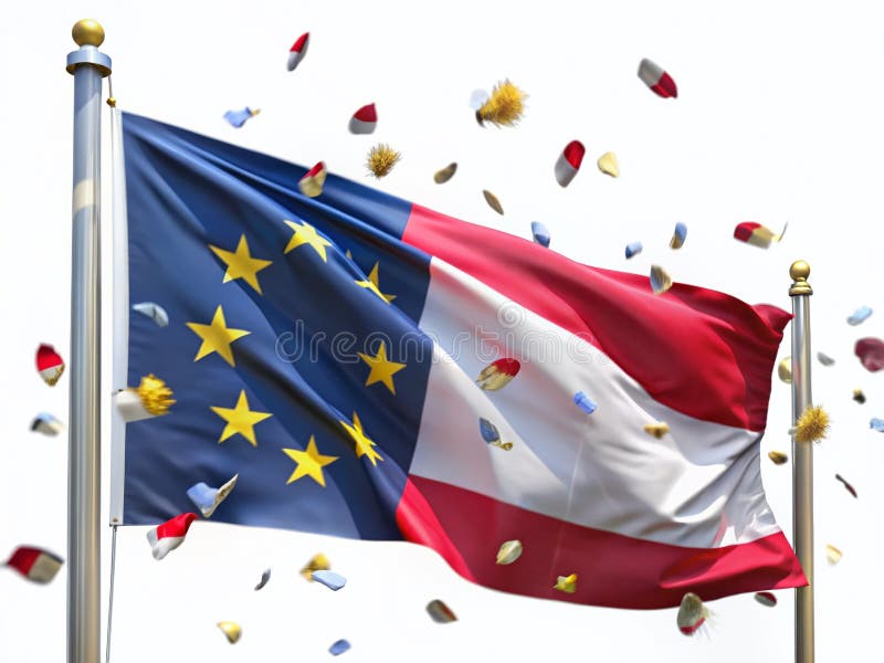 Dynamic 3D Rendering of the North Carolina State Flag a Detailed ...