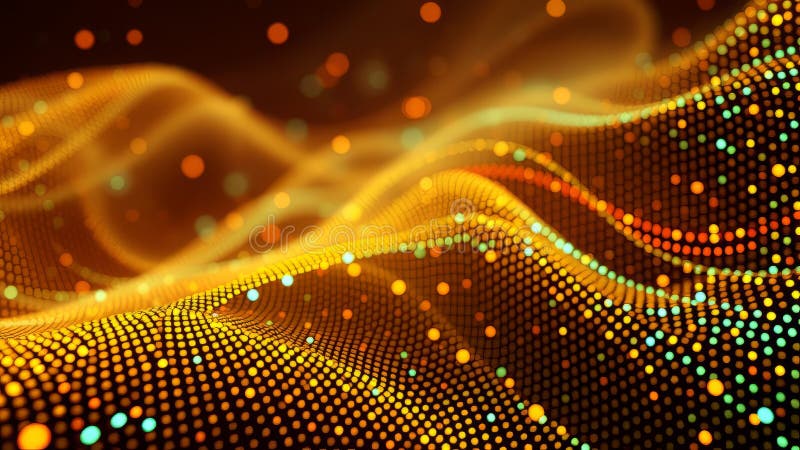 Dynamic 3D Visualization of Music Data Flow Exploring Abstract Patterns in Audio Information royalty free illustration