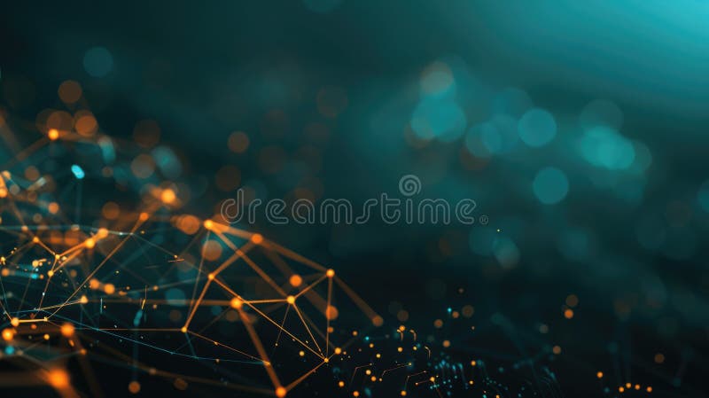 Vizualizarea dinamică a datelor privind tendințele pieței financiare, cu linii abstracte și puncte luminoase. aig53m vector illustration