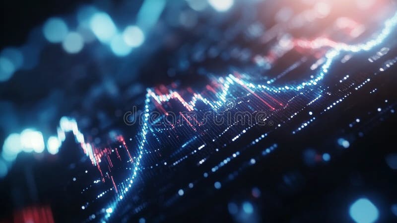 Dynamic digital financial graph reflecting market trends and data fluctuations royalty free stock images