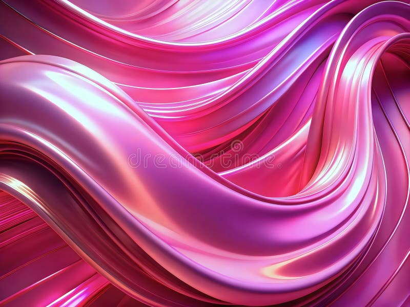 Dynamic Elegant Fluid Waves Vibrant Pink Glossy Texture Design vector illustration