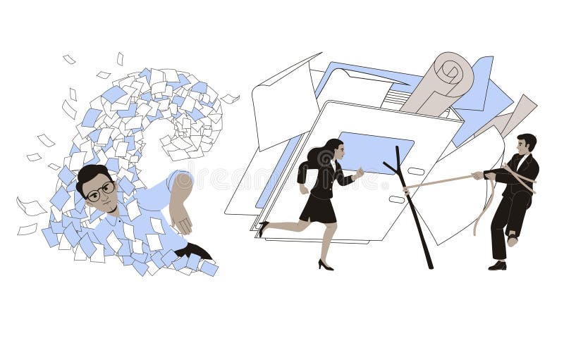 Dynamic and Engaging Scenes of Movement and Action Within a Business Environment Setting vector illustration