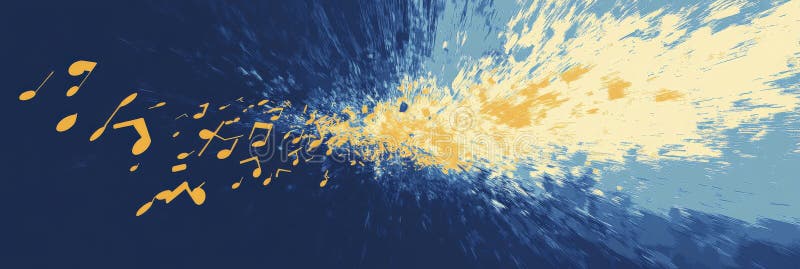 Dynamic explosion of notes on a textured background royalty free illustration
