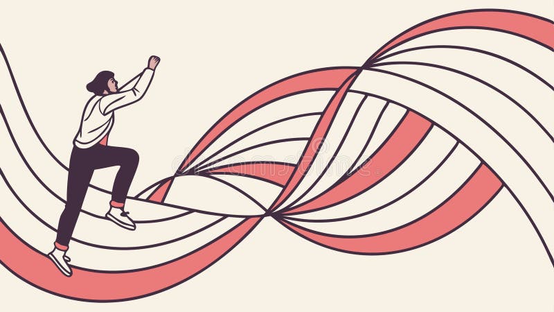 Dynamic Figure with Flowing Ribbons Active Movement, vector design Generative AI royalty free illustration