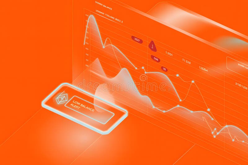 Dynamic financial analysis with live balance update vector illustration
