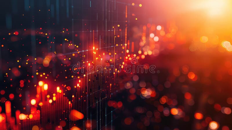 Dynamic Financial Chart with Fluctuating Trends royalty free stock image