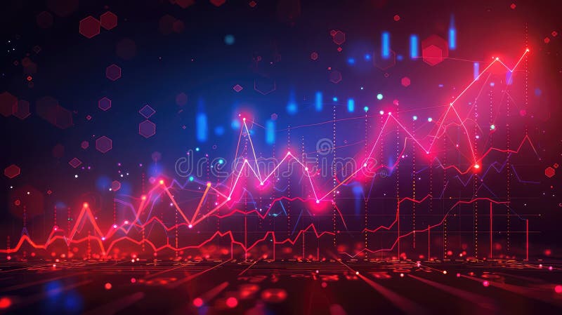 Dynamic Financial Chart with Fluctuating Trends royalty free stock photos