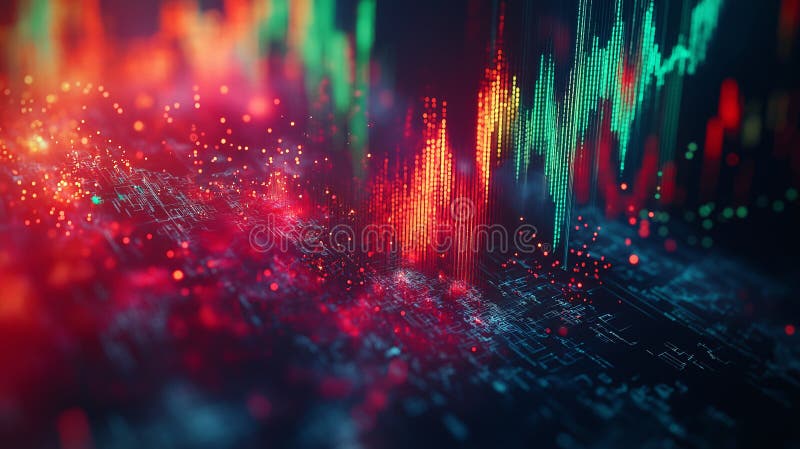 Dynamic financial graph showing market volatility stock illustration