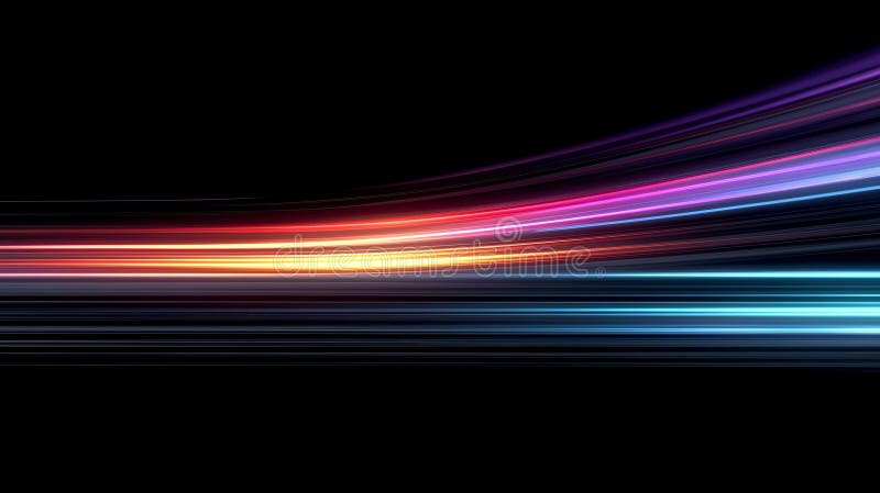 Dynamic Flow of Colorful Light Lines stock illustration