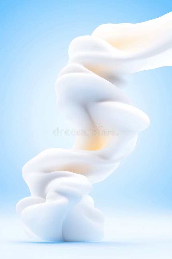 Dynamic flow of white paint creates an enchanting background for creative inspiration stock photo