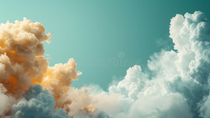 Dynamic Frame Border Background Featuring Vibrant Cloud Computing Concept with Colorful Clouds and Clear Sky royalty free illustration